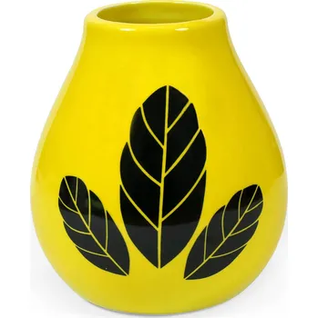 Sítko na čaj Vital Country Kalabasa keramická s motivem lístků žlutá 350 ml