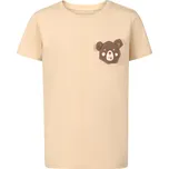 Dětské bavlněné triko NAX OMESO neutrální / zemitá 152-158