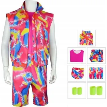 Karnevalový kostým KOSTÝM KEN NA KOLEČKOVÉ BRUSLE FITNESS 80. LÉTA RŮŽOVÝ m