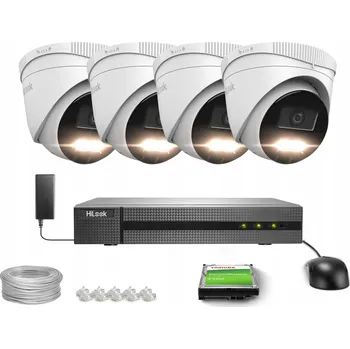 Bezpečnostní kamera Sada pro monitoring HiLook Kamery 6Mpx PoE IPCAM-T6-30DL s 8kanálovým rekordérem