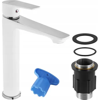 Vodovodní baterie Stojánková umyvadlová baterie Invena Dokos bílá