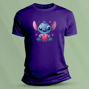 Chlapecké tričko Dětské bavlněné tričko Stitch se srdíčkem velikost 116 Purpurová