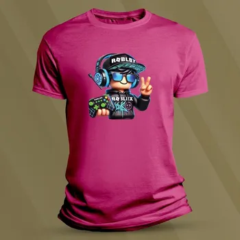 Dětské tričko s potiskem Gamer Roblox velikost 128 (7-8 let) Fuchsia
