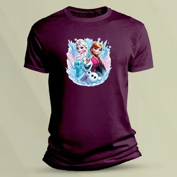 Dětské bavlněné tričko Ledové Království Olaf velikost 152 Vínová