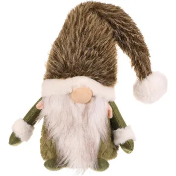 Vánoční dekorace Vánoční dekorace Skřítek stojící, v. 30 cm, zelená/bílá