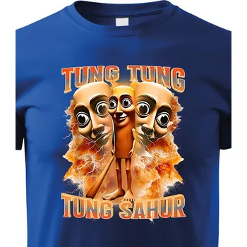 Chlapecké tričko Dětské tričko Tung Tung Tung Sahur, Barva Modrá, Velikost 146 cm/10 roků, Canvas Dětské tričko Bezvatriko.cz 3037