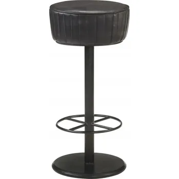 Barová židle Barová stolička, černá, pravá kůže