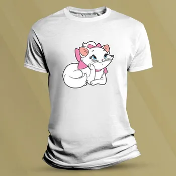 Chlapecké tričko Dětské tričko s potiskem Kočička Marie Bílá velikost 104 (3-4 roky)