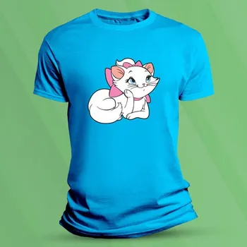 Dětské tričko s potiskem Kočička Marie velikost 116 (5-6 let) Azurová