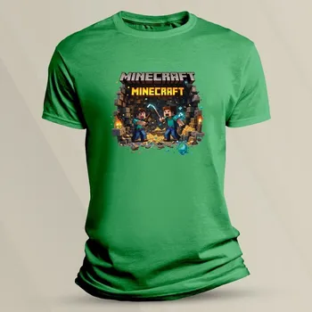 Chlapecké tričko Dětské bavlněné tričko Minecraft jeskyně velikost 104 Zelená