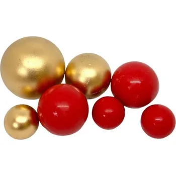 I love Cakes, vyrobeno v EU Čokoládové koule 7ks červeno zlaté - K Decor | Skvělé pro Váš domácí dort