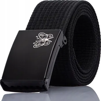 Opasek Černý Dámský Plátěný Pásek Gracio Motýl Spona