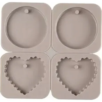 Obraz Silikonová forma na voskové tablety srdce kruh