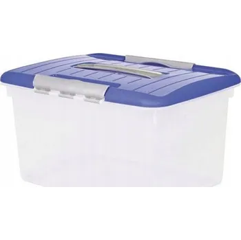 Dóza na potraviny Krabice s víkem, odstíny modré, průhledný