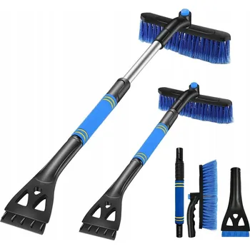 Autoškrabka ŠKRABKA NA OKNA S KARTÁČEM ŠKRABADLO NA ODSTRAŇOVÁNÍ SNĚHU TELESKOPICKÁ 64-80cm 2V1