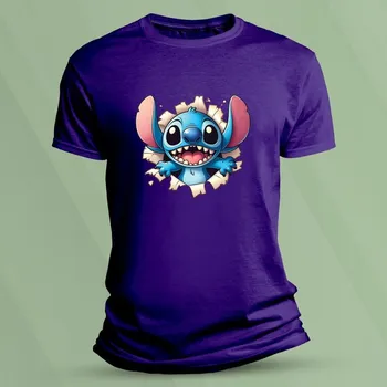 Dětské tričko s potiskem Stitch velikost 152 (12-13 let) Purpurová