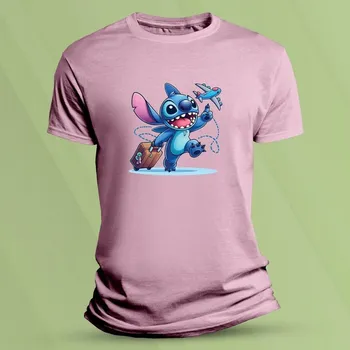 Chlapecké oblečení Bavlněné dětské tričko Stitch cestovatel Růžová velikost 116