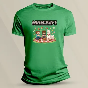 Chlapecké tričko Dětské bavlněné tričko Minecraft lama velikost 128 Zelená