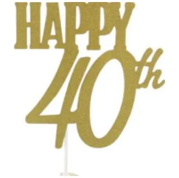 Jedlá dekorace na dort Cakesicq, Čína Zápich do dortu šťastných 40 let - Cakesicq | Cukrářské potřeby