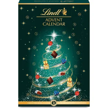 Bonboniéra Lindt Adventní kalendář Vánoční stromeček zelený 221 g