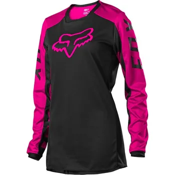 Moto dres FOX Wmns 180 Djet Jersey - Black/ping MX22 (25853-285-MASTER) (Velikost: M) 25853-285-MASTER