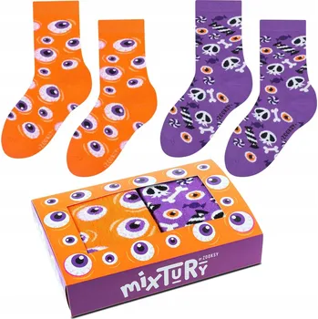 Dámské ponožky 2x Barevné Ponožky pro Děti, Vtipné Halloweenské, Sada 30-35 ZOOKSY