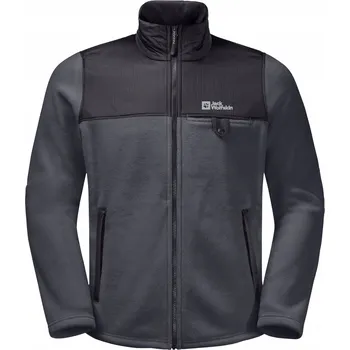 Pánská mikina JACK WOLFSKIN DNA GRIZZLY FLEECE FZ M -S- Pánská fleecová mikina Fleecová Mikina Polyester Černá