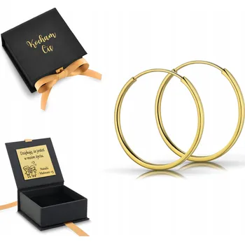 Náušnice ZLATÉ NÁUŠNICE KRUHY KRUHOVÉ STŘÍBRO 925 POZLÁCENÉ 2,5 CM 25 MM