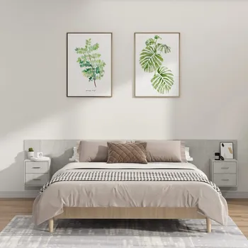 Čelo postele se skříňkami betonově šedé kompozitní dřevo IM_3115759