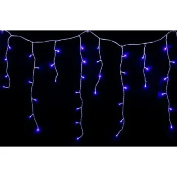 Vánoce Venkovní LED vánoční závěs - modrá, se záblesky, 5m, 210 LED