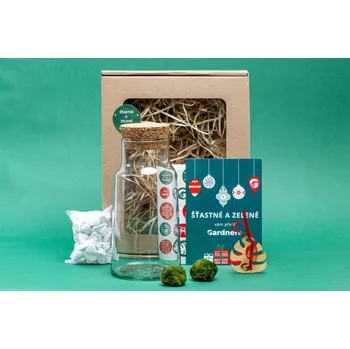 Vánoční dekorace Gardners Vánoční dárková sada - Skleněná dóza Syringa 18x9,5 cm a 2 řasokoule