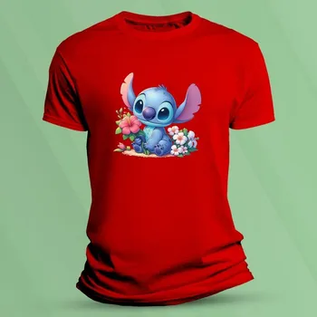 Dětské tričko s potiskem Květinový Stitch Červená velikost 152 (12-13 let)