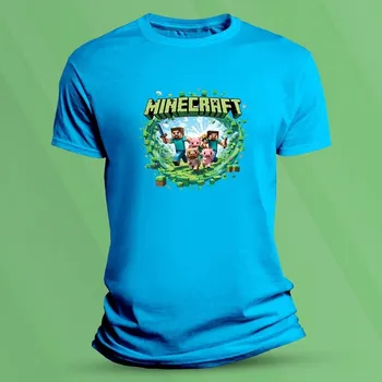 Dětské bavlněné tričko Minecraft 4 velikost 104 (3-4 roky) Azurová
