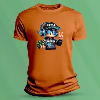 Chlapecké tričko Dětské tričko s potiskem Gamer Roblox velikost 104 (3-4 roky) Oranžová