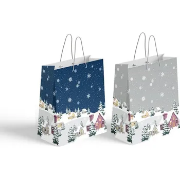 Taška dárková 180x230 mm vesnice ve ván. čase mix, barevná