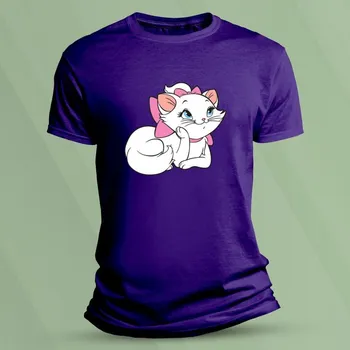 Chlapecké tričko Dětské tričko s potiskem Kočička Marie velikost 104 (3-4 roky) Purpurová