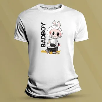 Chlapecké tričko Bavlněné dětské tričko Labubu Badboy Bílá velikost L