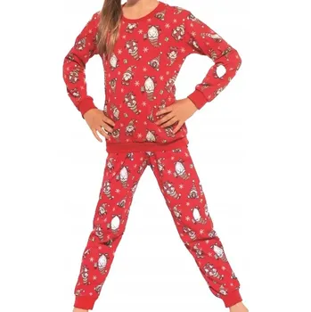 Vánoční pyžamo pro dívky Cornette 032/163 Gnomes 3 vel. 122/128 skřítci