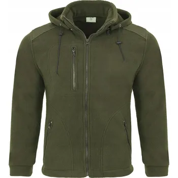 Pánská mikina Fleecová mikina s kapucí mikina fleecová Pánská 340g KHAKI vojenská