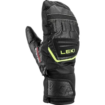 Rukavice Leki WCR Team 3D Junior Mitt, black-ice lemon 6