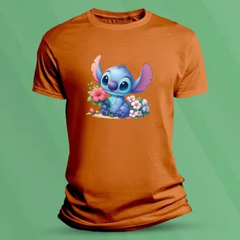 Chlapecké tričko Dětské tričko s potiskem Květinový Stitch velikost 152 (12-13 let) Oranžová