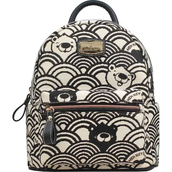 Městský batoh Henney Bear Dámský batoh Black White Wave H-094