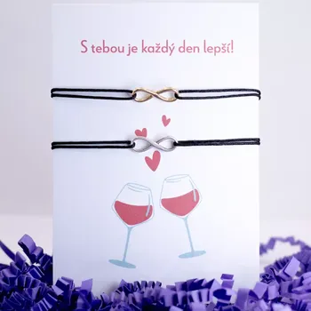 Náramek Stříbrné náramky pro páry - NEKONEČNO Zlaté