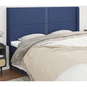 Čelo postele typu ušák modré 203x16x118/128 cm textil IM_3119468