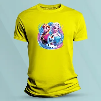 Chlapecké oblečení Dětské tričko s potiskem Ledové Království Žlutá velikost 116 (5-6 let)