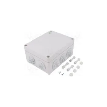 Elektroinstalační krabice Kryt propojovací krabice X 163mm Y 198mm Z 80mm IP55 šedá