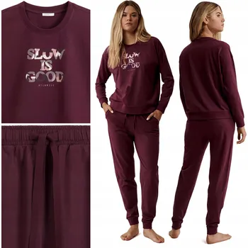 Dámské pyžamo DÁMSKÉ PYŽAMO Atlantic NLP-499 Domácí Tepláková Souprava 100% Bavlna - XL