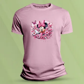 Dětské tričko s potiskem Květinová Minnie Růžová velikost 152 (12-13 let)