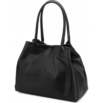 Kabelka Vera Pelle shopper kabelka z pravé kůže černá