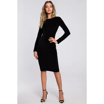 Dámské šaty EU M M565 Velurové Pouzdrové Šaty - černá EU M